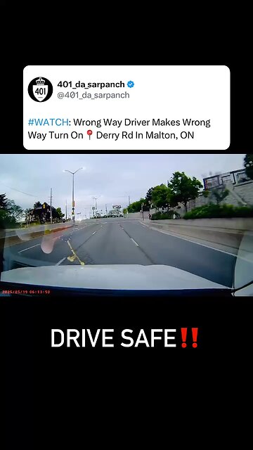 Wrong Way Driver In Malton Ontario