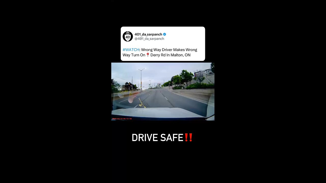 Wrong Way Driver In Malton Ontario