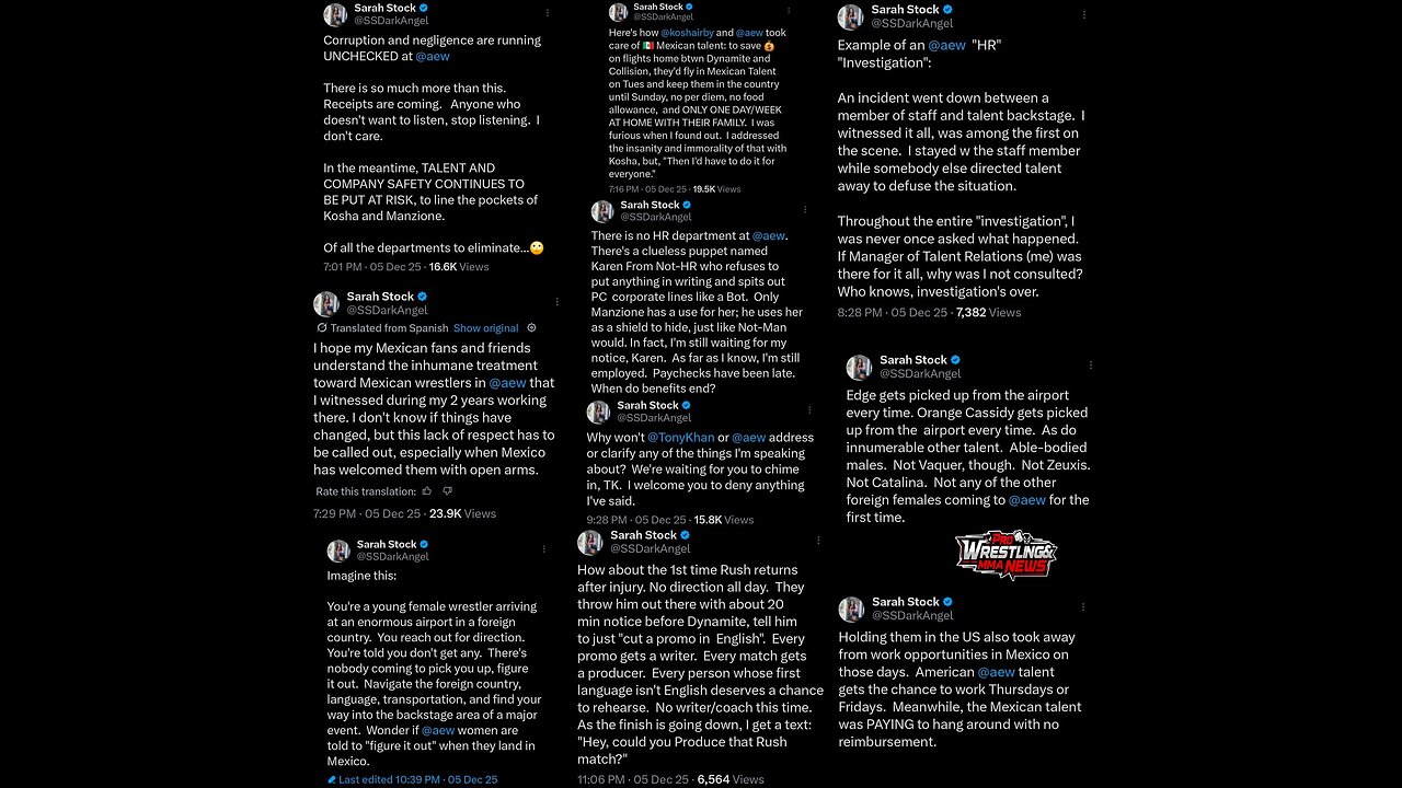 AEW EXPOSED AGAIN! Sarah Stock Drops MASSIVE Bombshells… Terrible Situation! #shorts