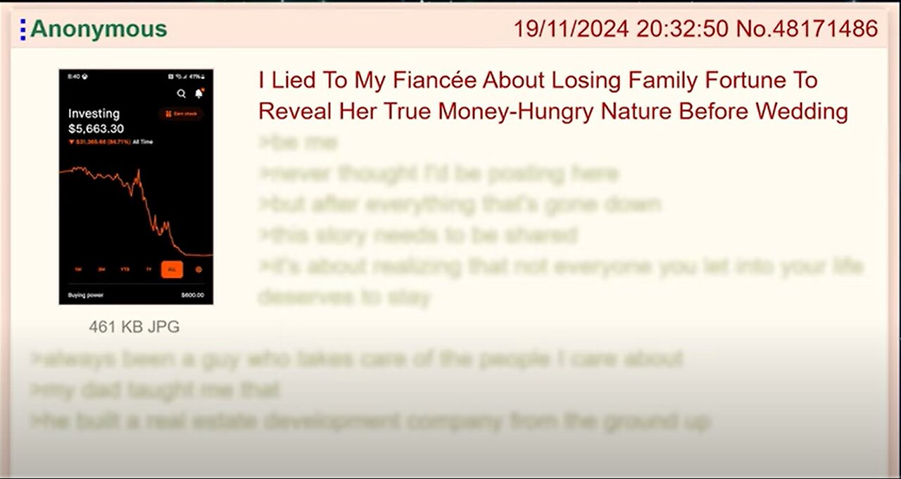 If You're a MILLIONAIRE, Don't Forget to Test a Girl Before Marriage - 4Chan Greentext Story