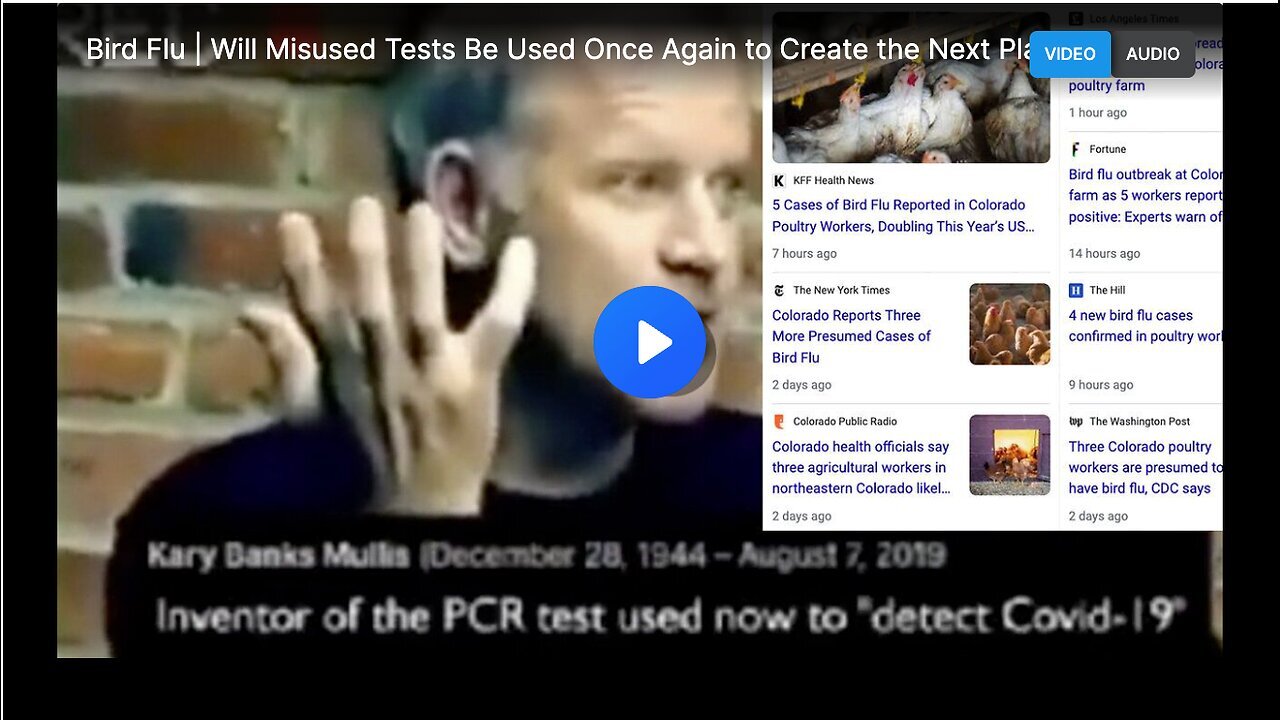 "Potential Misuse of Bird Flu Tests to Create Another Plandemic"