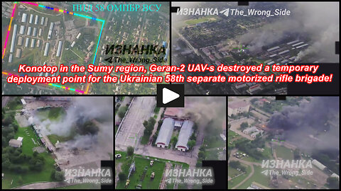Konotop: Russian Geran-2 UAV-s they hit Ukrainian storage sites for drones
