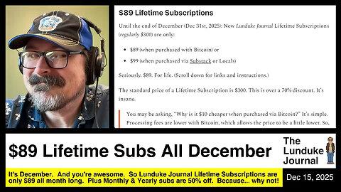 $89 Lifetime Subs All December