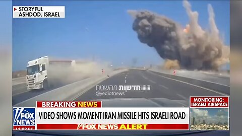 DRAMATIC new video shows missile striking Israeli roadside