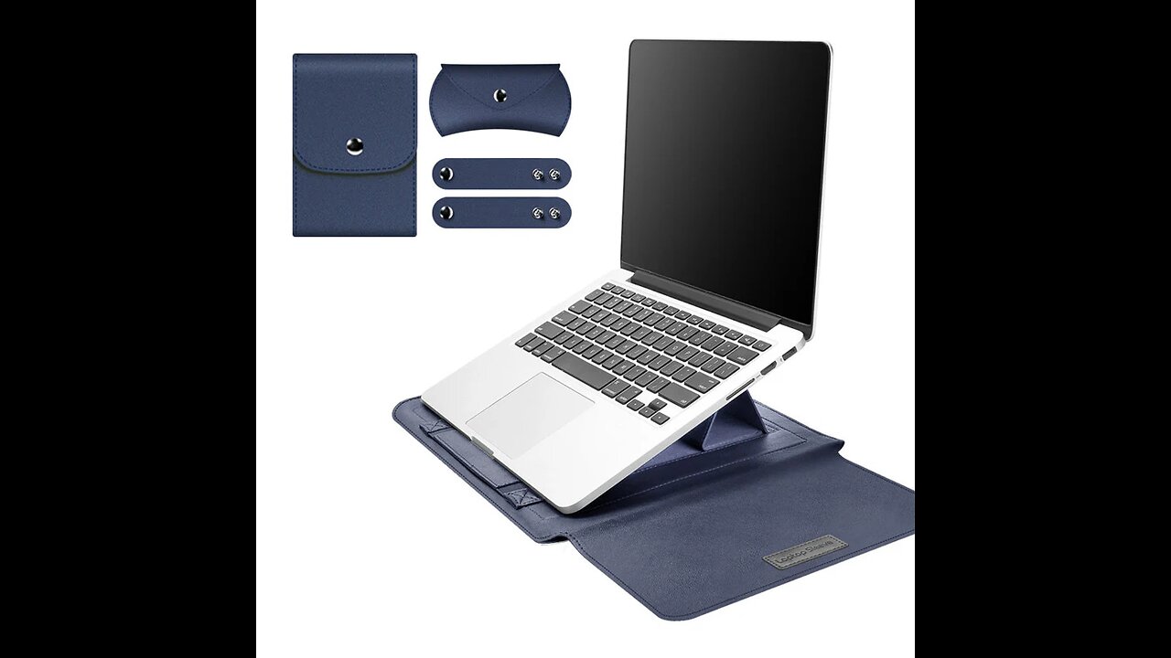 Laptop Sleeve Bag with Built-in Adjustable Stand, Mouse Bag, Power Adapter Bag, for 15