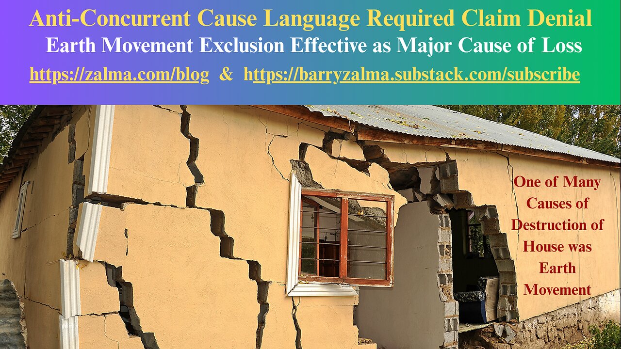 Anti-Concurrent Cause Language Required Claim Denial
