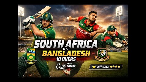 🎮 Cricket 07 Gameplay – South Africa vs Bangladesh T10 | Cape Town Stadium | 5 Star Difficulty