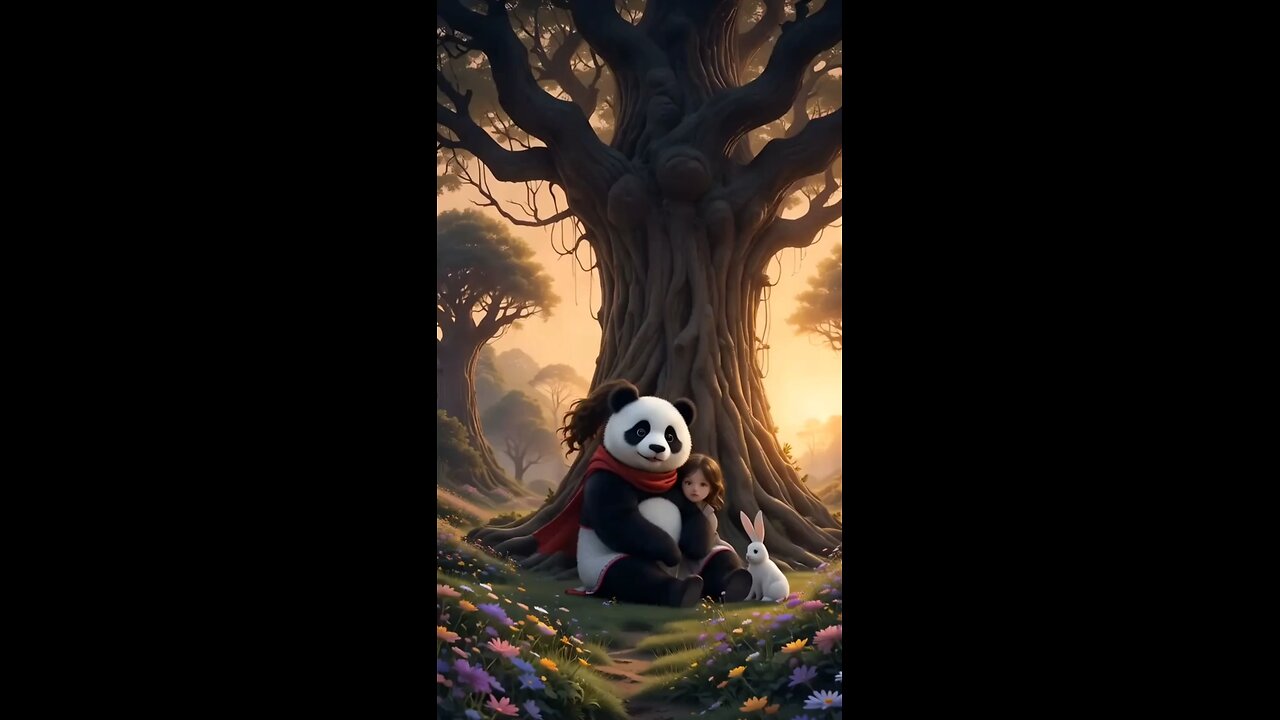 A panda, a girl, and a storm… This is more than a story—it’s a feeling. #AiFeelReality #Emot