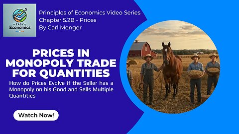 Principles of Economics by Carl Menger Chapter 5.2B - Price Forming in Monopoly Trade for Quantities