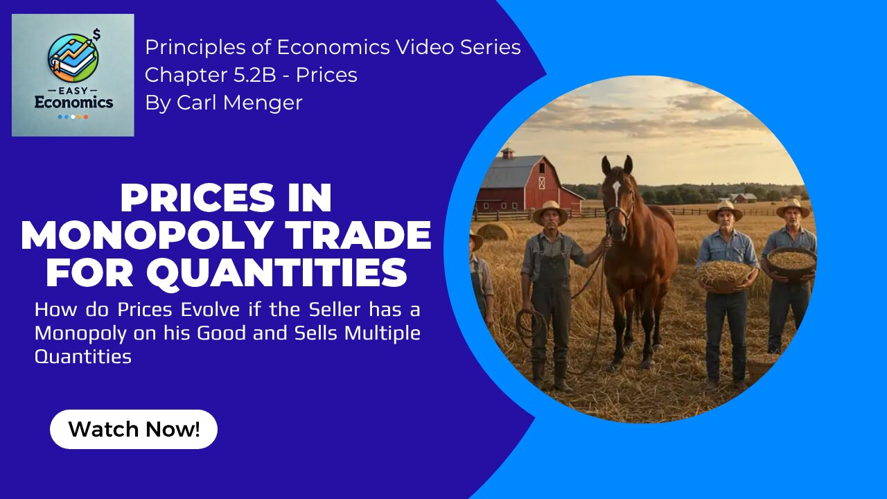 Principles of Economics by Carl Menger Chapter 5.2B - Price Forming in Monopoly Trade for Quantities
