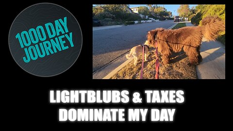 1000 Day Journey 0916 Lightbulbs and Taxes Dominate My Day Today