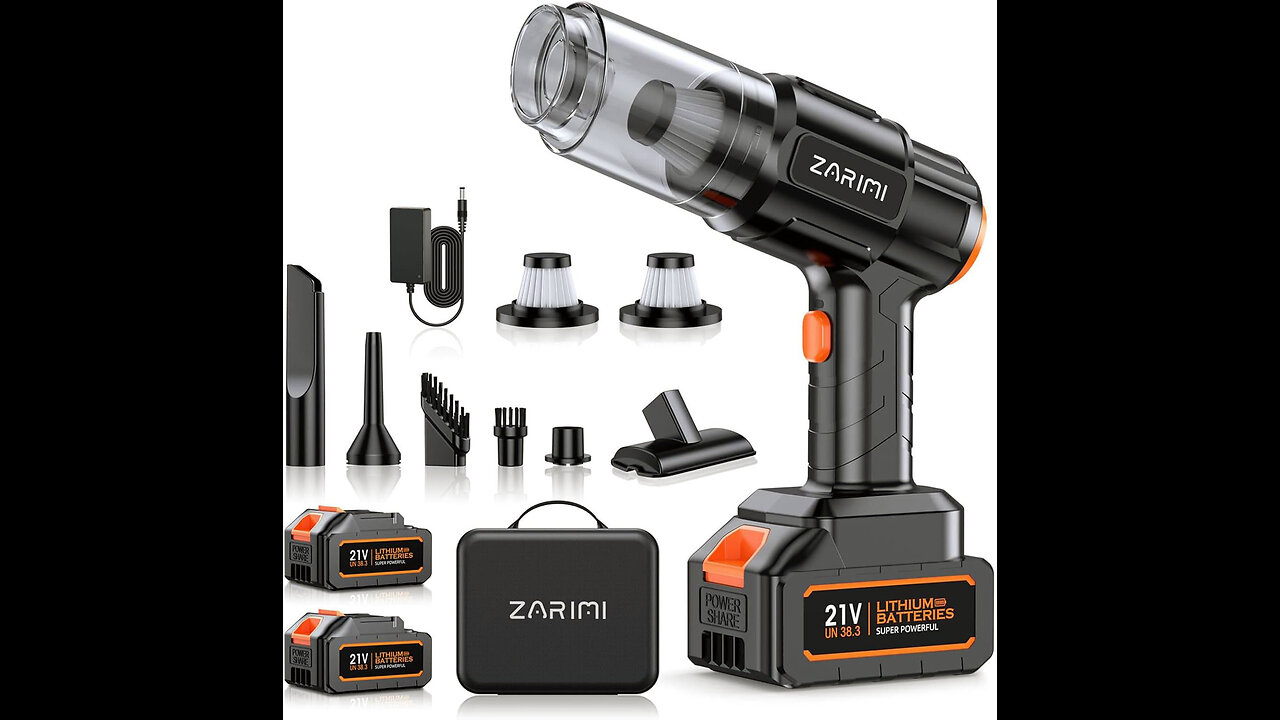 Car Vacuum Portable Cordless, 40,000Pa High Power Dust Buster