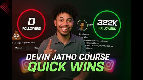 #1 Quick Wins DEVIN JATHO COURSE | MEDIA MASTER CLASS | MEDIA LAUNCHPAD