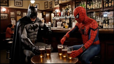 Batman and Spidernan go Out Out Drinking