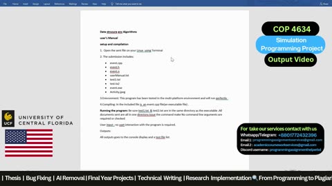 Student Work(Project) | COP 4634 Simulation Programming - Data Structures & Algorithms | UCF Orlando