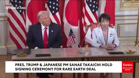 BREAKING NEWS Pres. Trump & Japanese PM Sanae Takaichi Hold Signing Ceremony For Rare Earth Deal