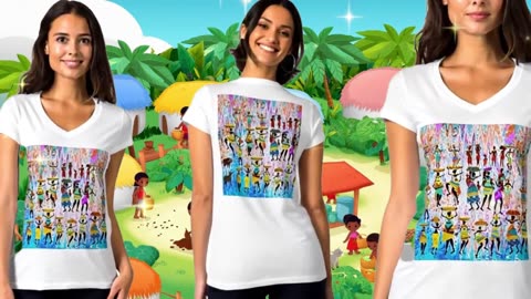 African Village T Shirt Women's Bella by Africanus On Zazzle