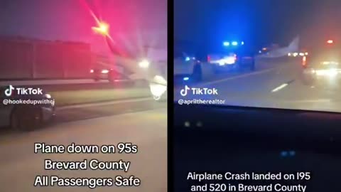 Florida: "A small plane crashed into the southbound lanes of Interstate 95 in Brevard County