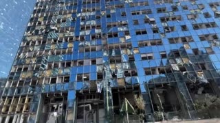 Damage to the Israeli Stock Exchange in Ramat Gan, Tel Aviv