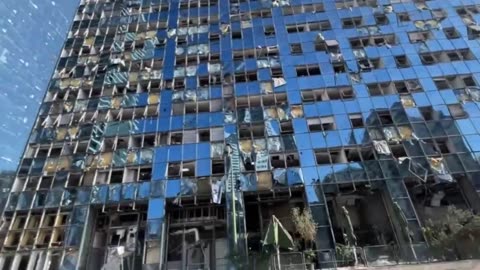 Damage to the Israeli Stock Exchange in Ramat Gan, Tel Aviv