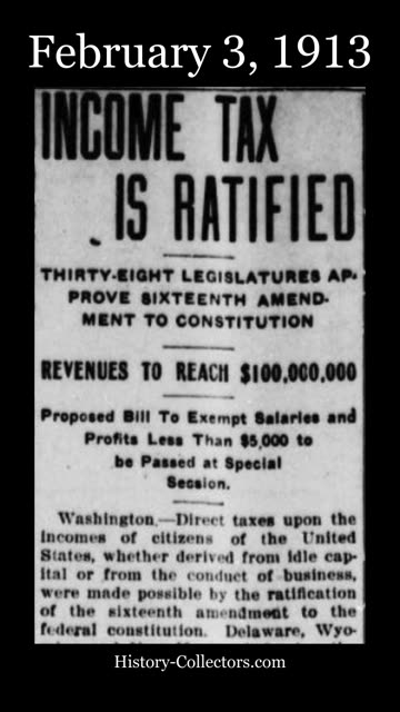#OnThisDay February 3, 1913: Tax Power Defined