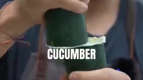 Amazing: Has anyone tried this cucumber hack? #cucumber #cookinghacks