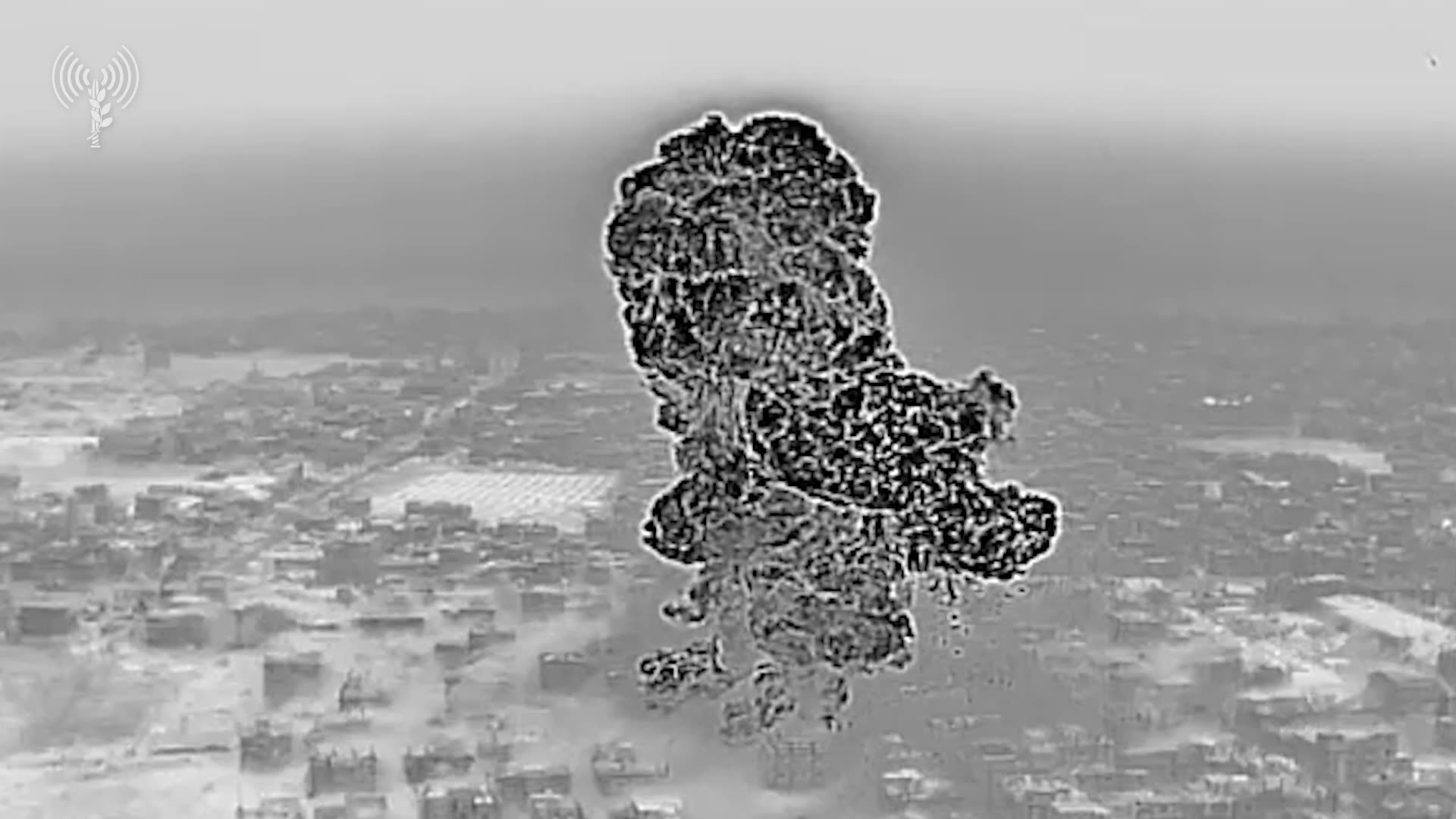 The IDF releases footage showing an airstrike on two terror operatives who it says fired RPGs