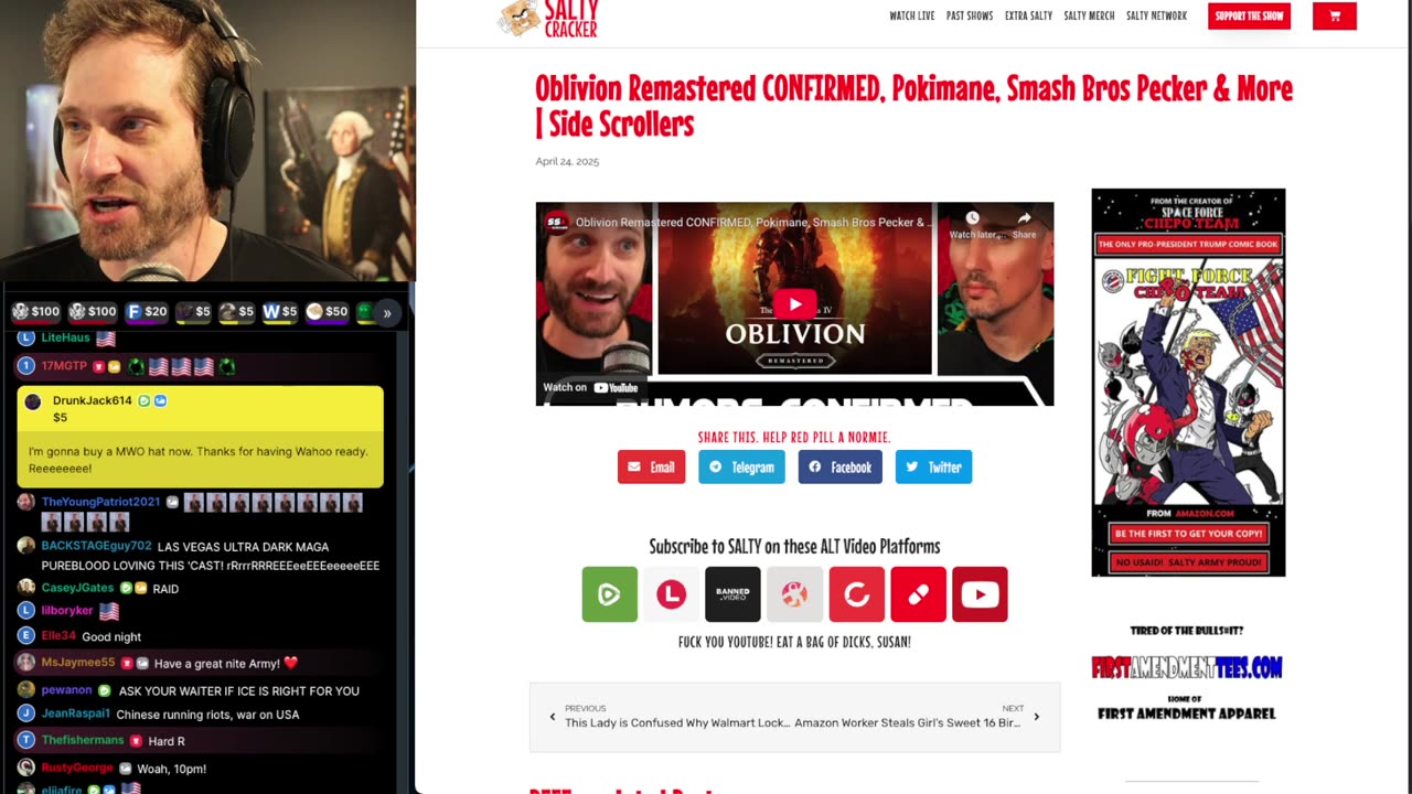 TheSaltyCracker: Hollywood Weirdos Side with Illegals ReeEEeeStream 06-11-25.......