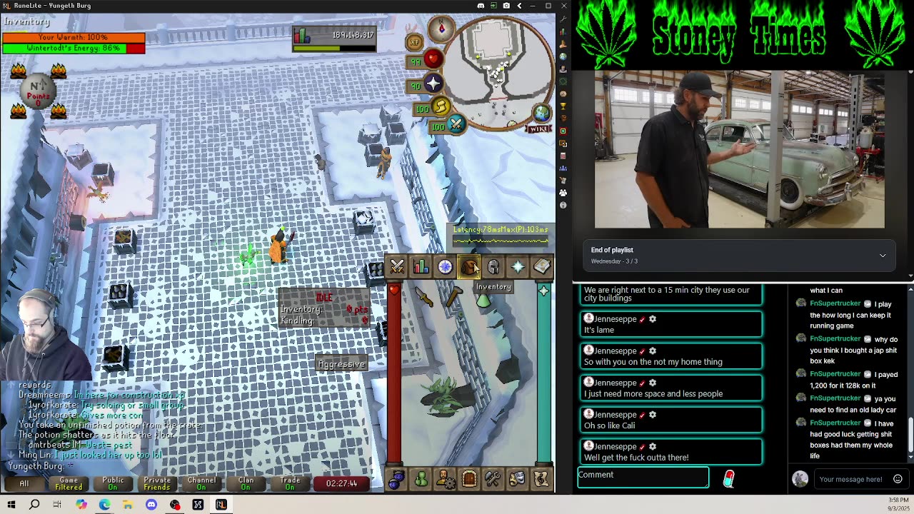 Burg's Lounge.. Runescape n' Chill 9-3 #Live #Cannabis #420 #OSRS