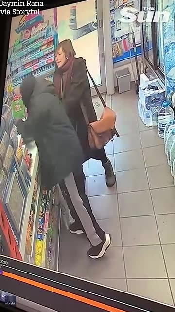 Brave Female Customer takes down a robber in London Shop.
