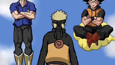 Fun moment of Naruto, Vegeta and Goku