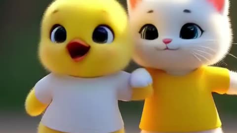 Cute Chick & Kitten Dance 🐥😺 | Voxel Vibes #Cute #Chicken #Kitten #Dance