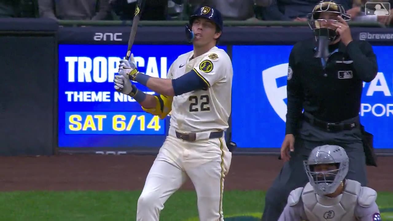 Christian Yelich tuvo su primer HR para dejar en el terreno