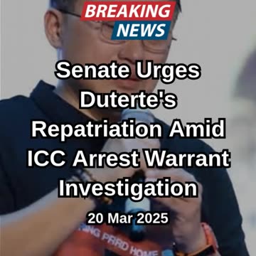 Senate Urges Duterte's Repatriation Amid ICC Arres