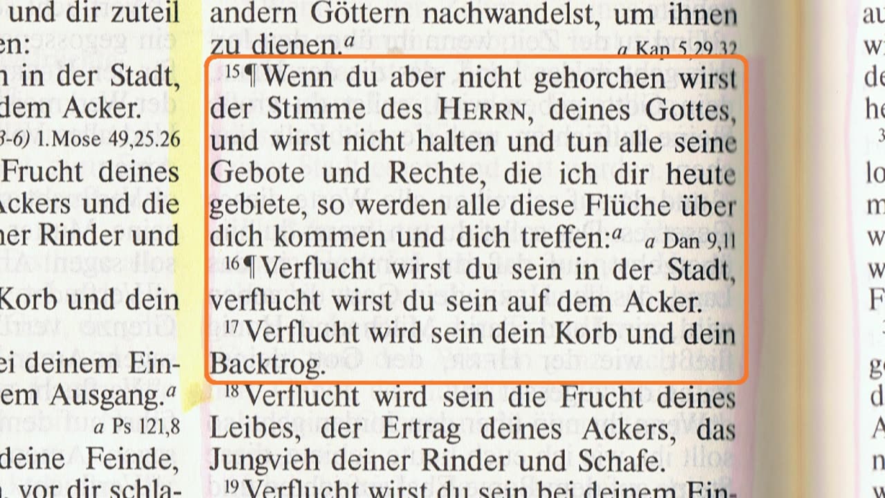 Meine Bibel, - heute: 5. Mose 28 Vers 15