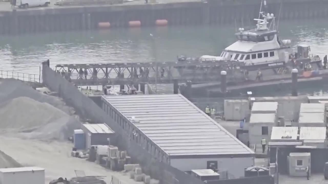 Third boat of the day unloading scores of illegal migrants in Dover, England.