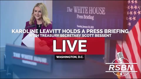 Karoline Leavitt Holds a Press Briefing with Treasury Secretary Scott Bessent