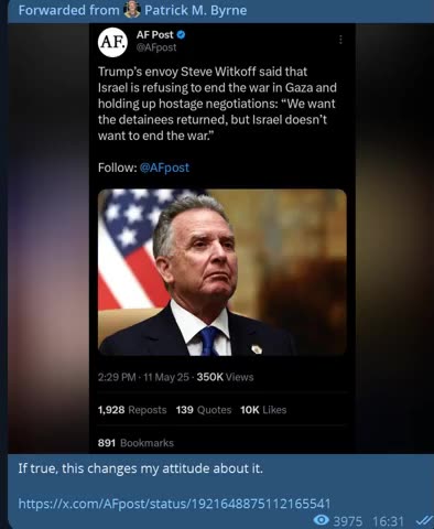 'Israel doesn't want to end the war' - Steve Witcoff