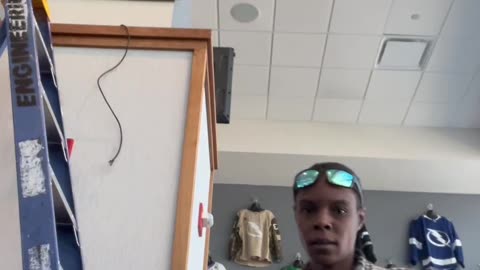Women Falls Off Ladder Holding a TV