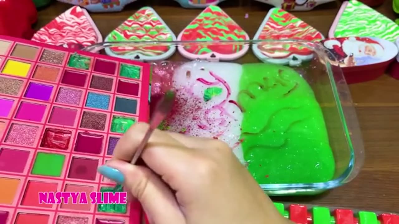 Merry Chirtsmas Mixing random into Glossy Slime I Satisfying Slime_part2