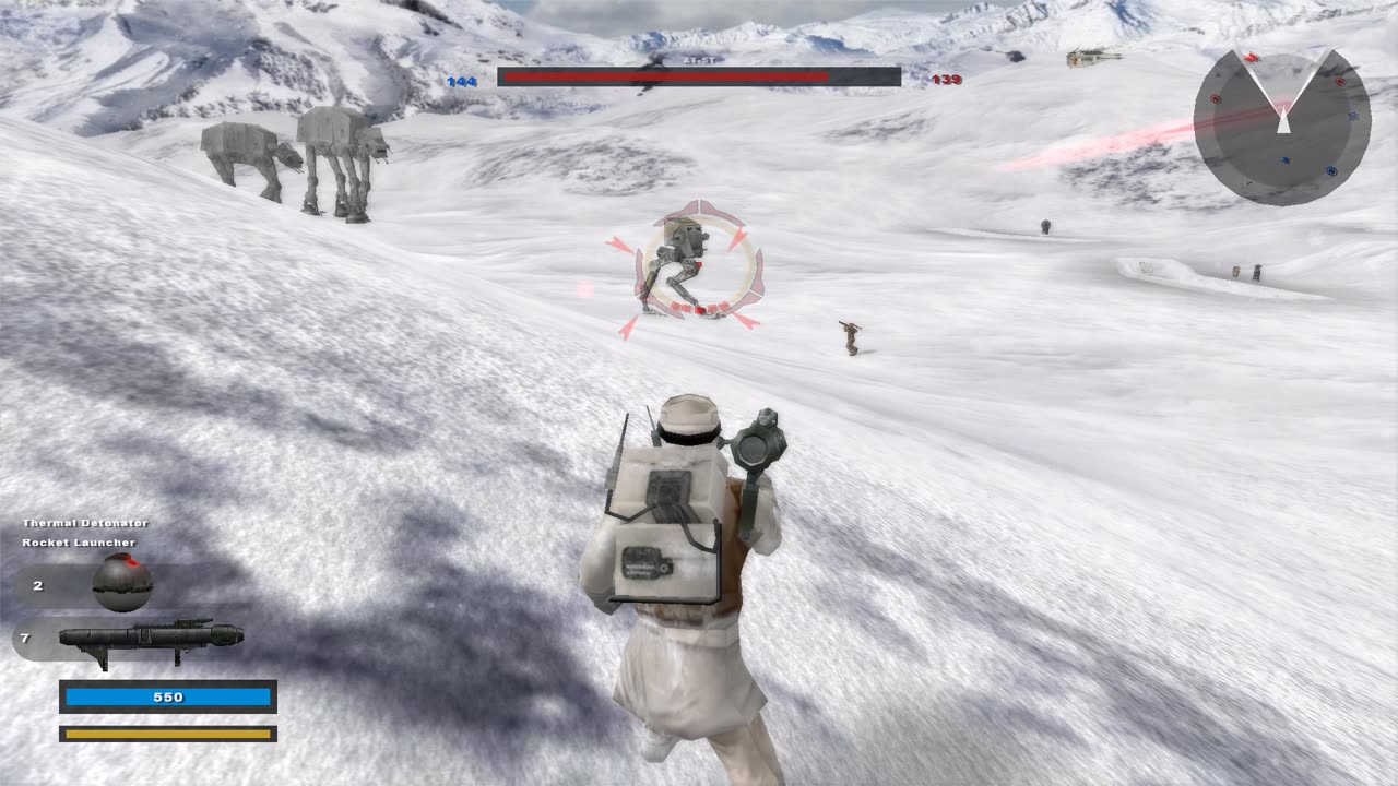 SWBF2 2005: Instant Action Conquest Hoth Rebels Gameplay