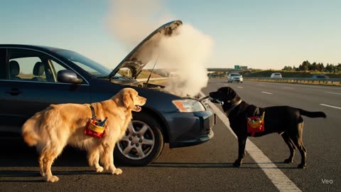 Dogs Save the Day: From Playtime to Fixing the Car!" 🐶🚗🔧