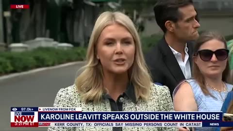 White House Press Secretary Karoline Leavitt speaks to reporters