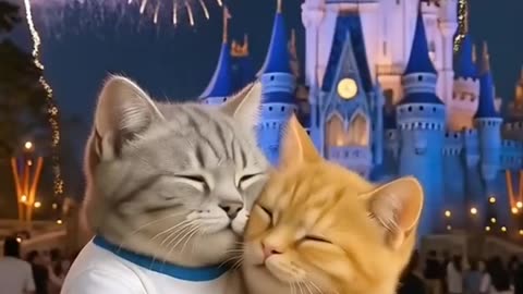 Cute cat couple traveling to Tokyo Disneyland 🐱🎡 - 2160(4K)