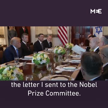 Netanyahu presents Trump with letter nominating him for Nobel Peace Prize