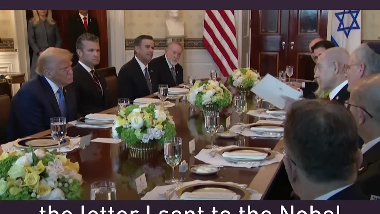 Netanyahu presents Trump with letter nominating him for Nobel Peace Prize