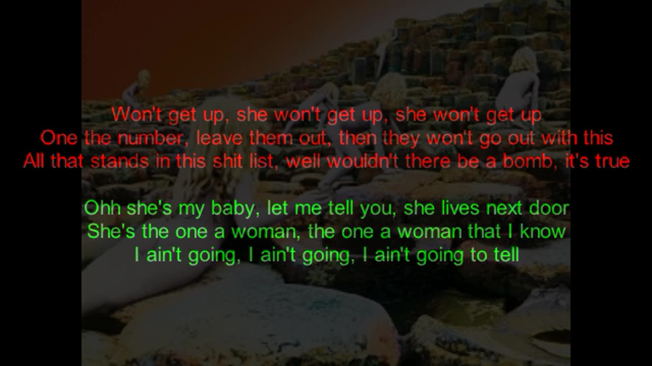 Led Zeppelin - Houses Of The Holy #4 The Crunge (backward lyrics in red)