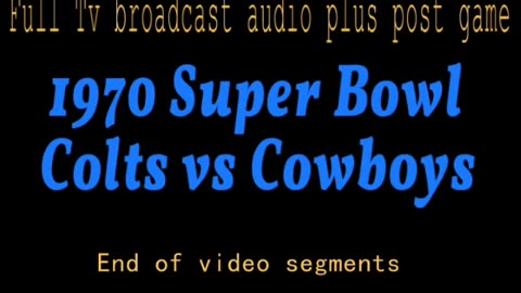 Super bowl # 5, Baltimore Colts vs Dallas Cowboys, January 17, 1971