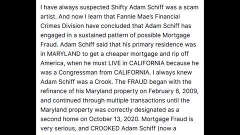 Mr T - Adam Schiff a scam artist