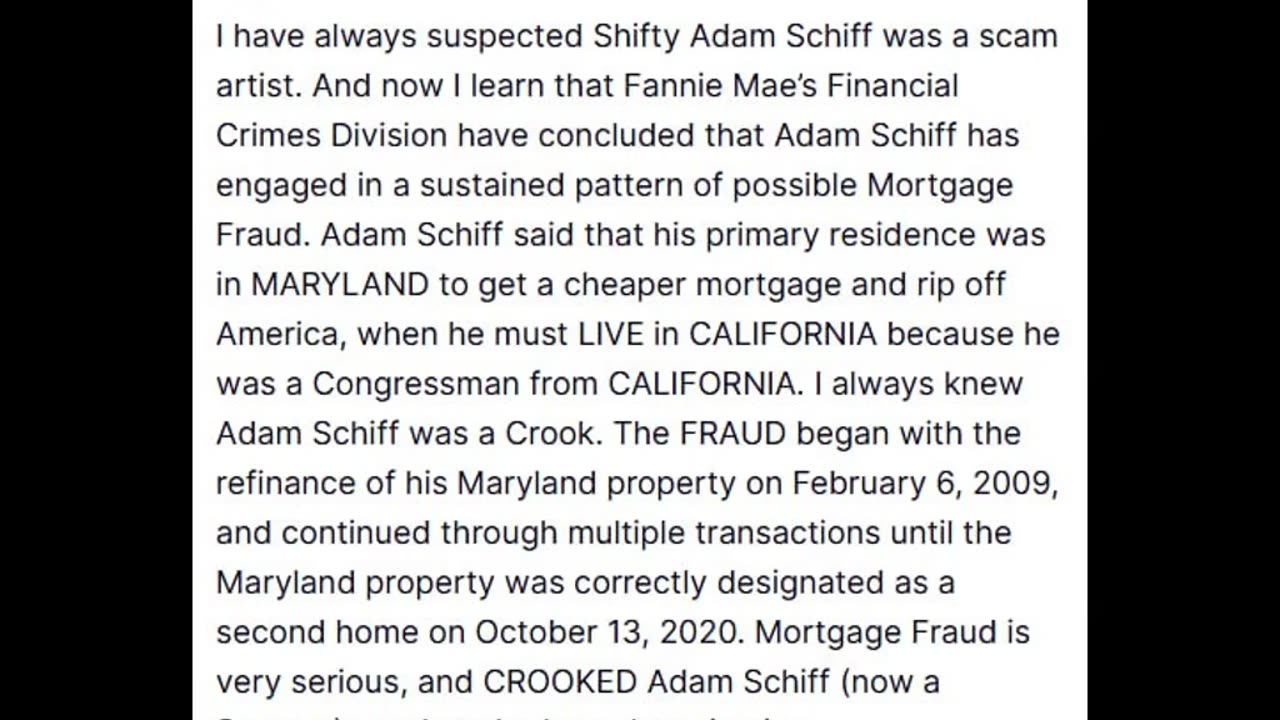 Mr T - Adam Schiff a scam artist